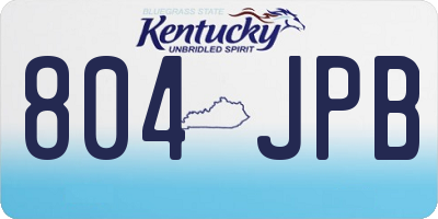 KY license plate 804JPB