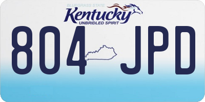 KY license plate 804JPD