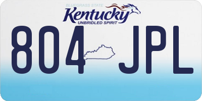 KY license plate 804JPL