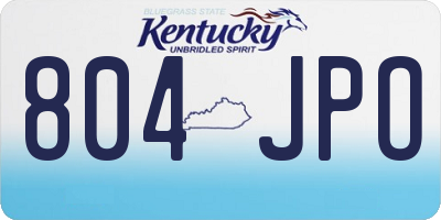 KY license plate 804JPO
