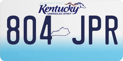 KY license plate 804JPR