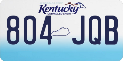 KY license plate 804JQB