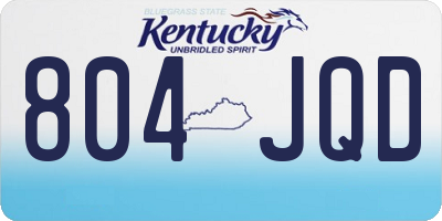 KY license plate 804JQD