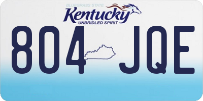 KY license plate 804JQE