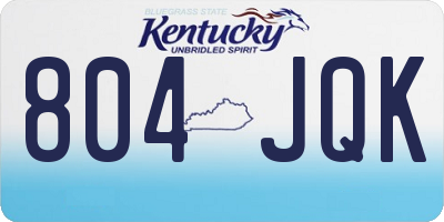 KY license plate 804JQK