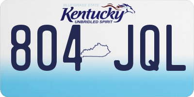 KY license plate 804JQL