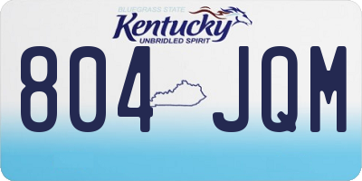 KY license plate 804JQM