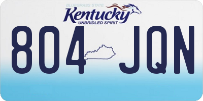 KY license plate 804JQN