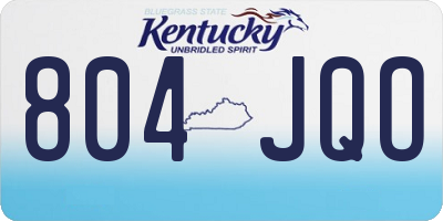KY license plate 804JQO