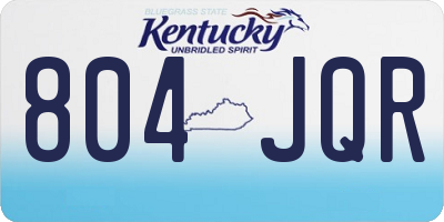 KY license plate 804JQR