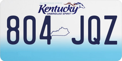 KY license plate 804JQZ
