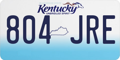 KY license plate 804JRE