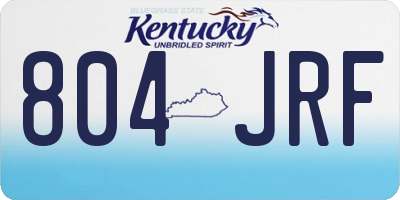 KY license plate 804JRF
