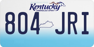 KY license plate 804JRI