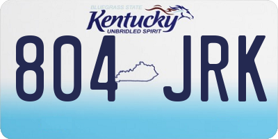 KY license plate 804JRK