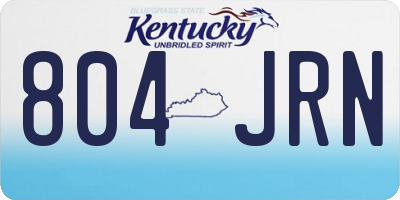 KY license plate 804JRN