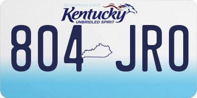 KY license plate 804JRO