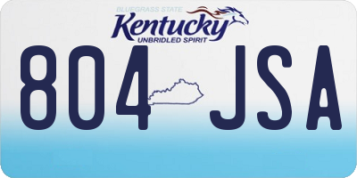 KY license plate 804JSA