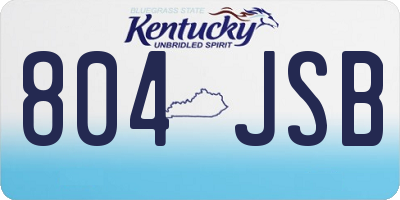 KY license plate 804JSB