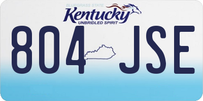 KY license plate 804JSE