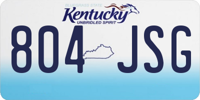 KY license plate 804JSG