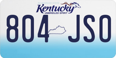 KY license plate 804JSO