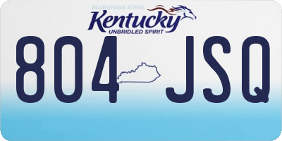 KY license plate 804JSQ
