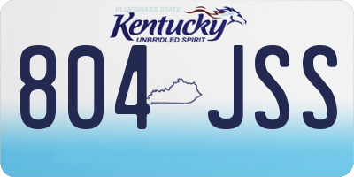 KY license plate 804JSS