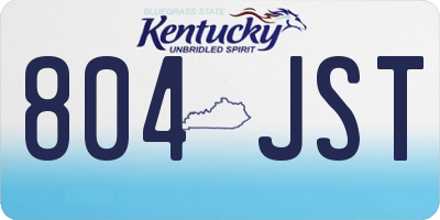 KY license plate 804JST