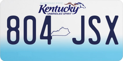 KY license plate 804JSX