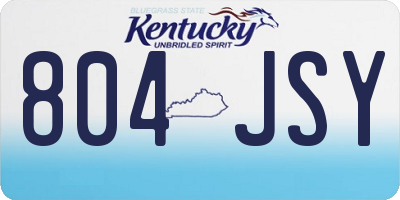 KY license plate 804JSY