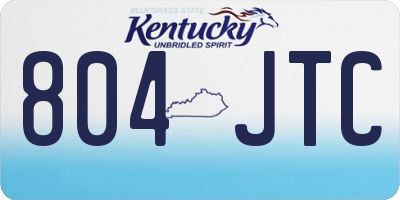 KY license plate 804JTC