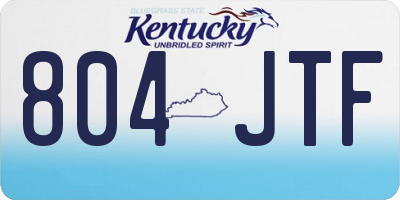 KY license plate 804JTF