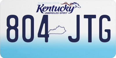 KY license plate 804JTG
