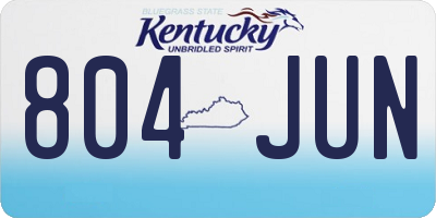 KY license plate 804JUN