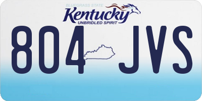 KY license plate 804JVS