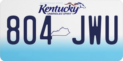 KY license plate 804JWU