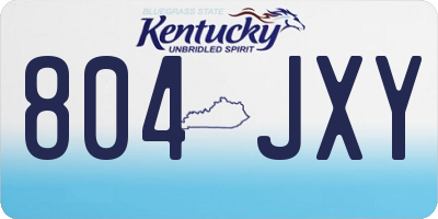KY license plate 804JXY