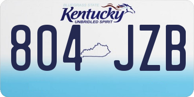 KY license plate 804JZB