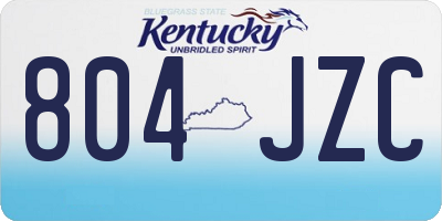 KY license plate 804JZC