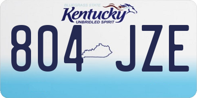 KY license plate 804JZE