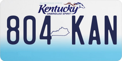 KY license plate 804KAN