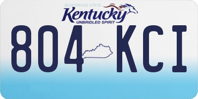 KY license plate 804KCI