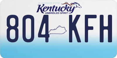 KY license plate 804KFH