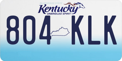 KY license plate 804KLK