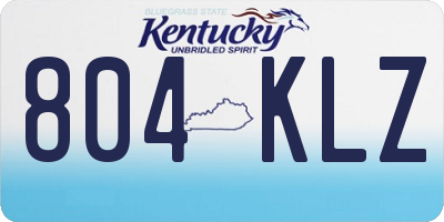 KY license plate 804KLZ