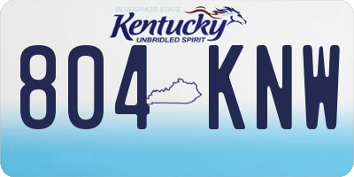 KY license plate 804KNW