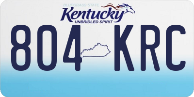 KY license plate 804KRC