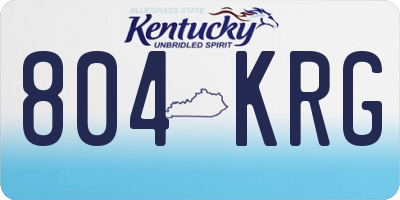 KY license plate 804KRG