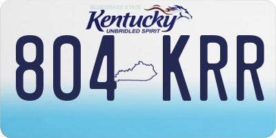 KY license plate 804KRR